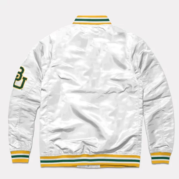 Baylor Bears Script Varsity White Satin Jacket