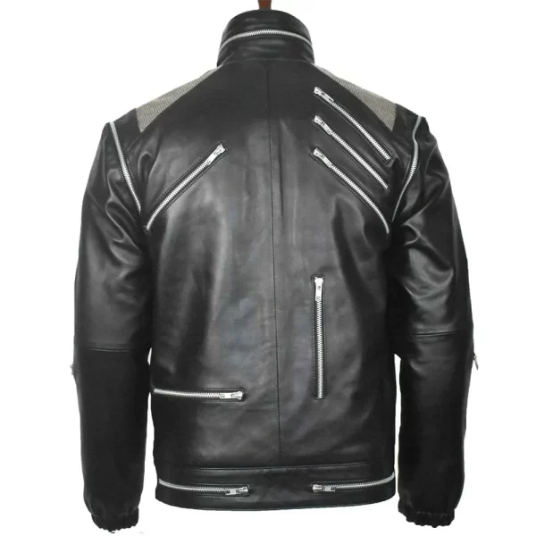 Beat It Michael Jackson Black Leather Zipper Jacket