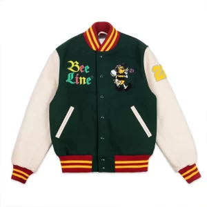 Bee Line Green Wool Varsity Jacket