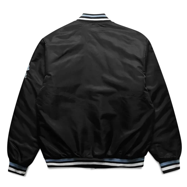 Black North Carolina Bomber Varsity Satin Jacket