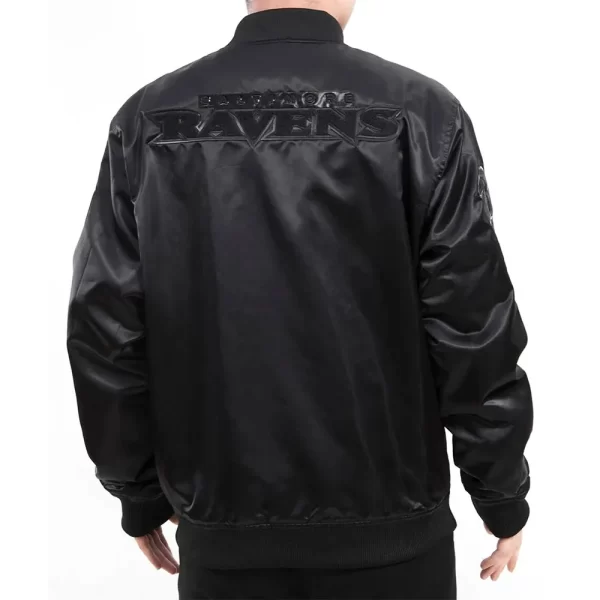 Baltimore Ravens Triple Black Satin Jacket