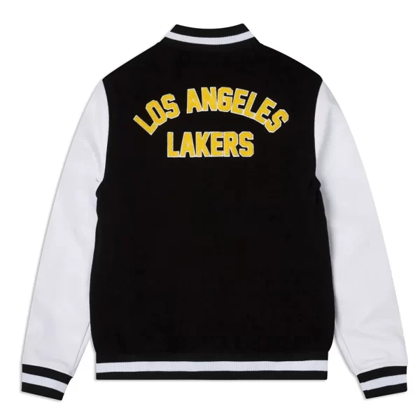 Black & White Los Angeles Lakers Varsity Wool Jacket