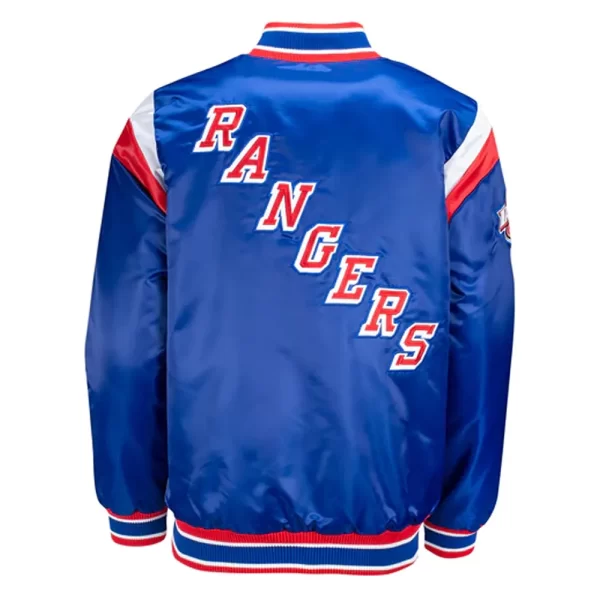 Blue New York Rangers Shutout Full-Snap Satin Jacket