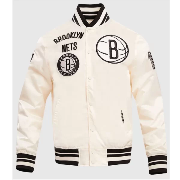 Brooklyn Nets Retro Classic Rib Satin Jacket