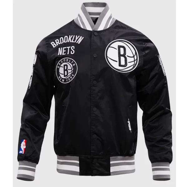 Brooklyn Nets Retro Classic Rib Satin Jacket