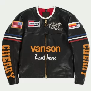 Cherry Vanson Star Black Leather Jacket