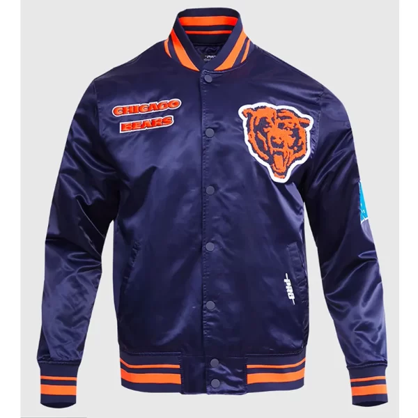 Chicago Bears Retro Classic Rib Satin Jacket