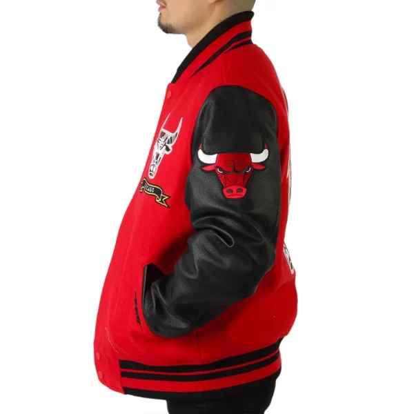 Chicago Bulls Plaid Patches Varsity Jacket