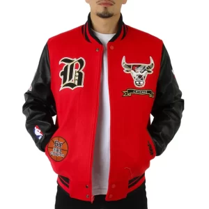 Chicago Bulls Plaid Patches Wool Varsity Jacket