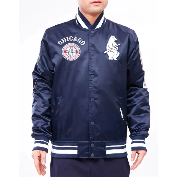 Chicago Cubs Retro Classic Rib Satin Jacket