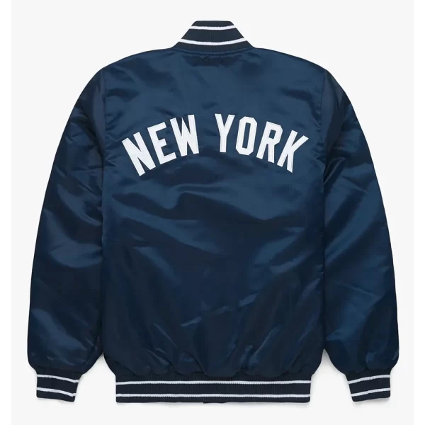 Classic New York Yankees Navy Blue Satin Jacket