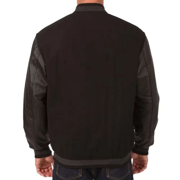 Cleveland Browns Black Full-Snap Wool Leather Varsity Jacket