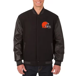 Cleveland Browns Black Wool Varsity Jacket