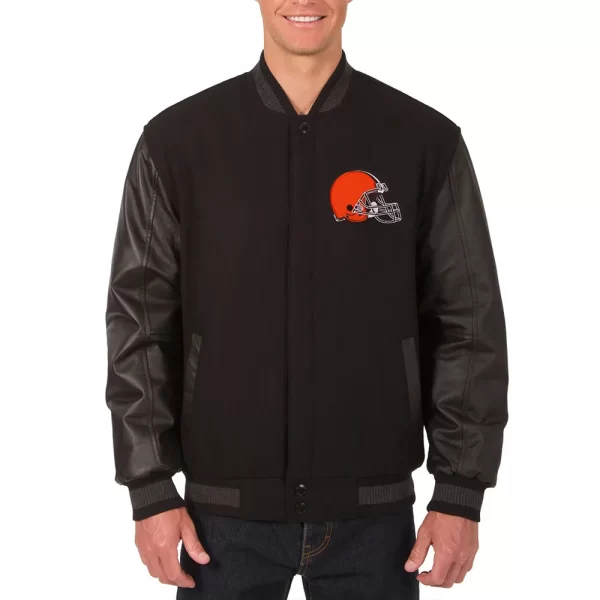 Cleveland Browns Black Wool Varsity Jacket