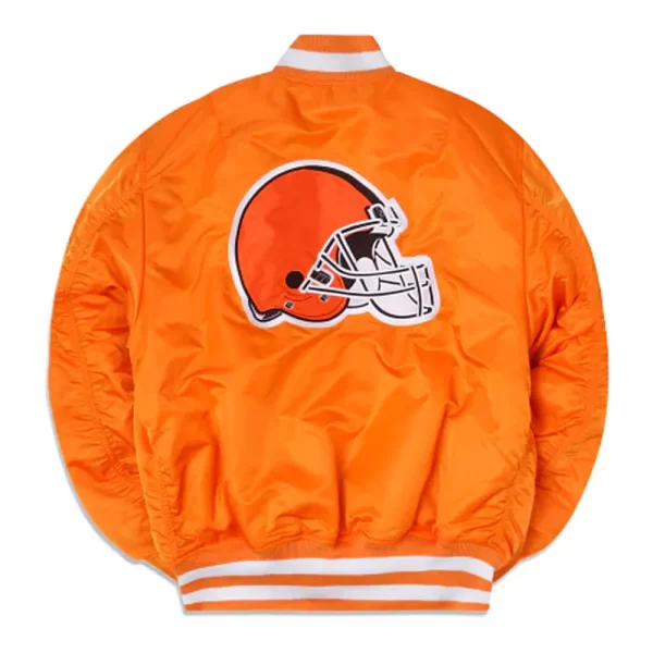 Cleveland Browns MA-1 Bomber Orange Satin Jacket