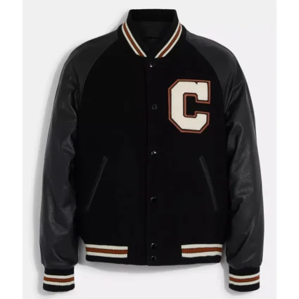 Coach Black Wool Varsity Jacket