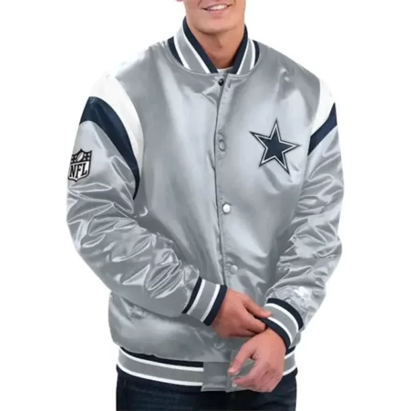 Dallas Cowboys Shutout Gray Satin Jacket