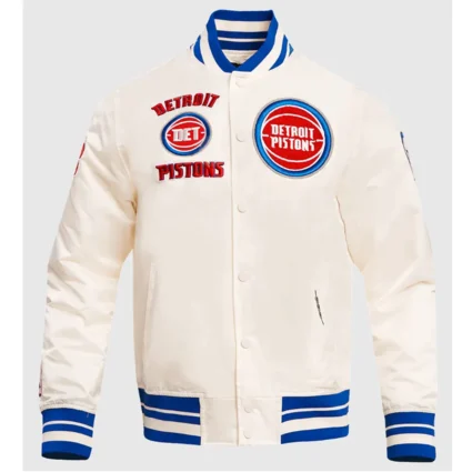 Detroit Pistons Retro Classic Rib Satin Jacket