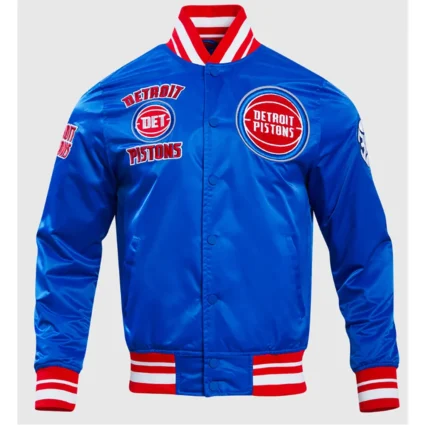 Detroit Pistons Retro Classic Rib Satin Jacket