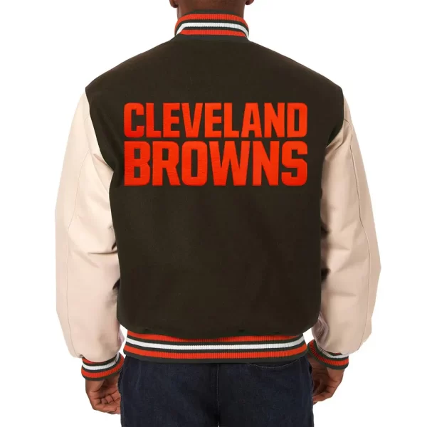 Domestic Cleveland Browns Wool Leather Full-Snap Varsity Jacket