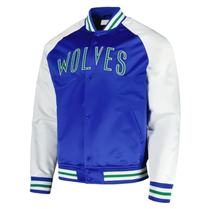 Double Clutch Minnesota Timberwolves Blue and White Jacket