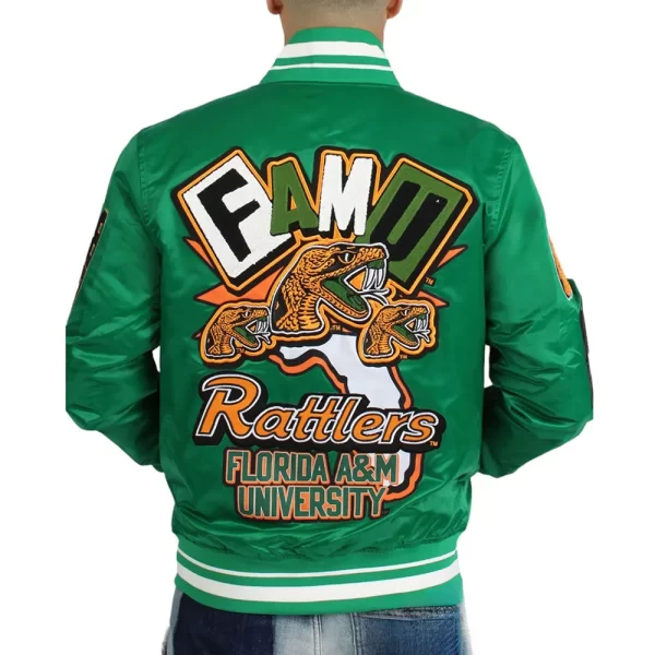 Florida A&M University Rattlers Green Satin Jacket