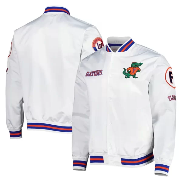 Florida Gators City Collection Varsity White Satin Jacket