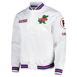 Florida Gators City Collection White Varsity Satin Jacket