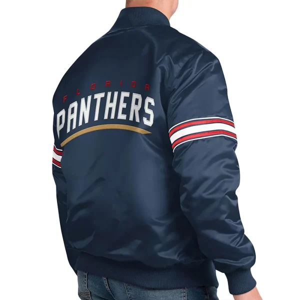 Florida Panther Pick & Roll Varsity Navy Blue Satin Jacket