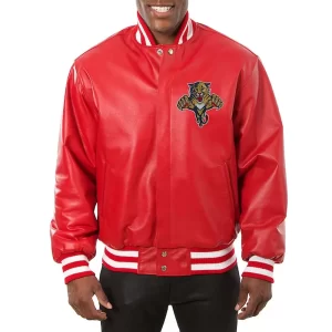 Florida Panthers Red Leather Jacket