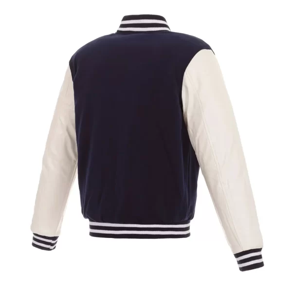 Florida Panthers Varsity Navy and White Wool Leather Jacket