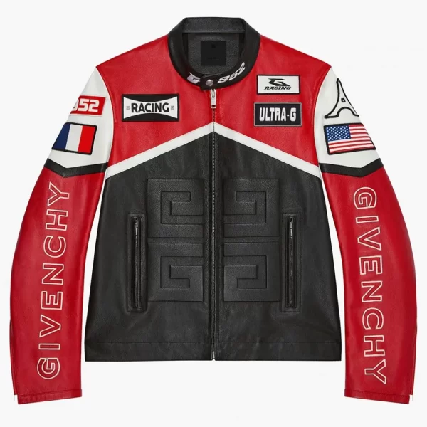 Givenchy Racing Red and Black Leather Jacket