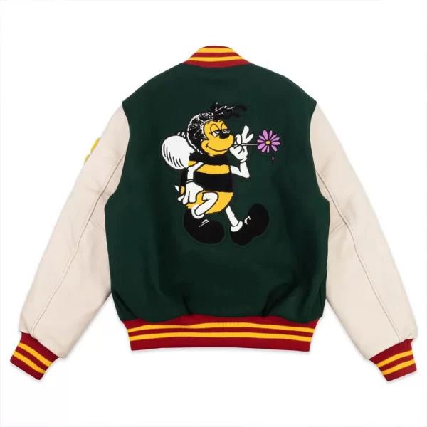 Golden Bear Bee Line Varsity Green & Off White Jacket