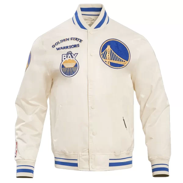 Golden State Warriors Retro Classic Rib Satin Jacket