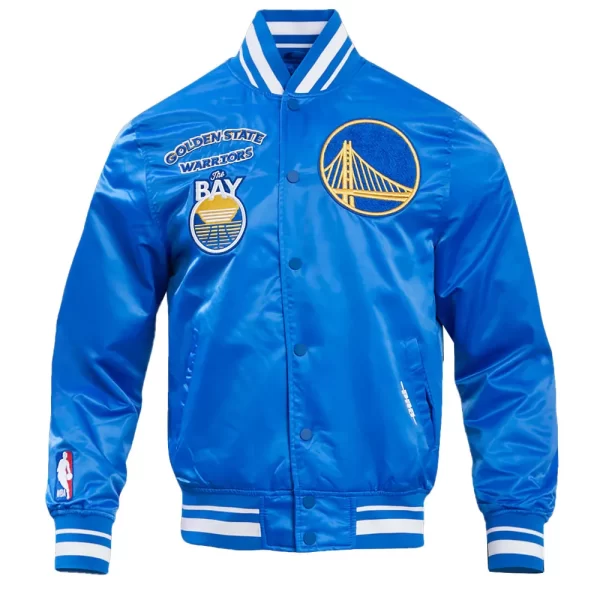 Golden State Warriors Retro Classic Rib Satin Jacket