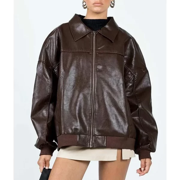 Goldsmith Faux Leather Bomber Faux Jacket