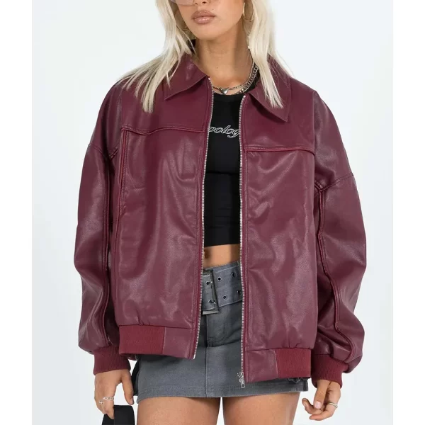 Goldsmith Faux Leather Bomber Faux Jacket