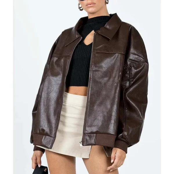 Goldsmith Faux Leather Bomber Jacket