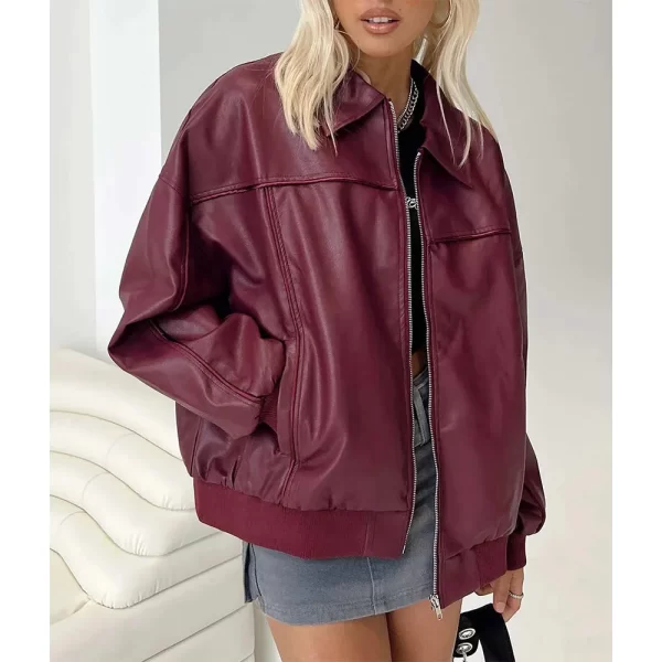 Goldsmith Faux Leather Bomber Jacket