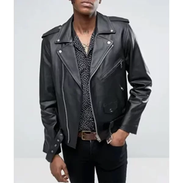 Heart Breaker Black Leather Motorcycle Jacket