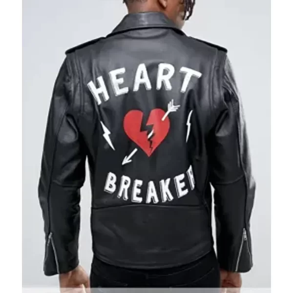 Heart Breaker Leather Black Jacket