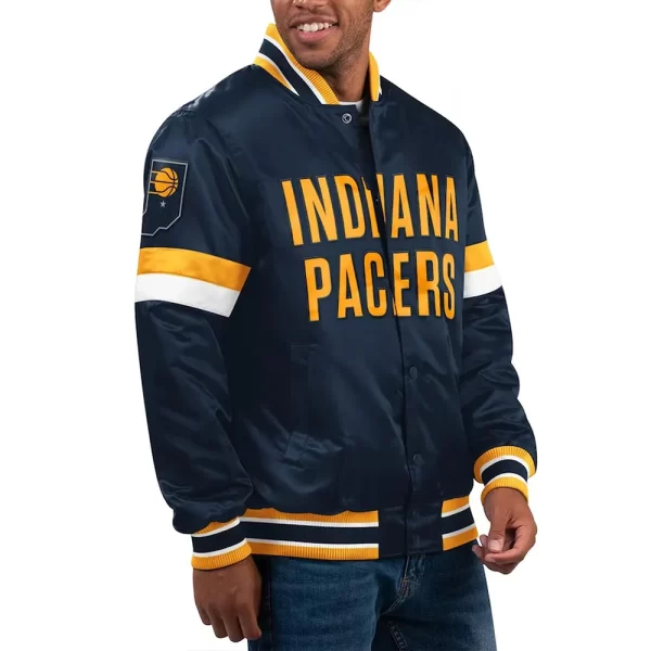 Home Game Indiana Pacers Navy Blue Satin Jacket