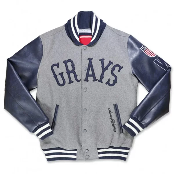 Homestead Grays Navy and Gray Wool Varsity Jacket