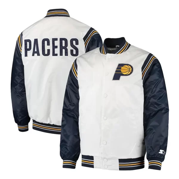 Indiana Pacers Renegade Varsity Satin Jacket.