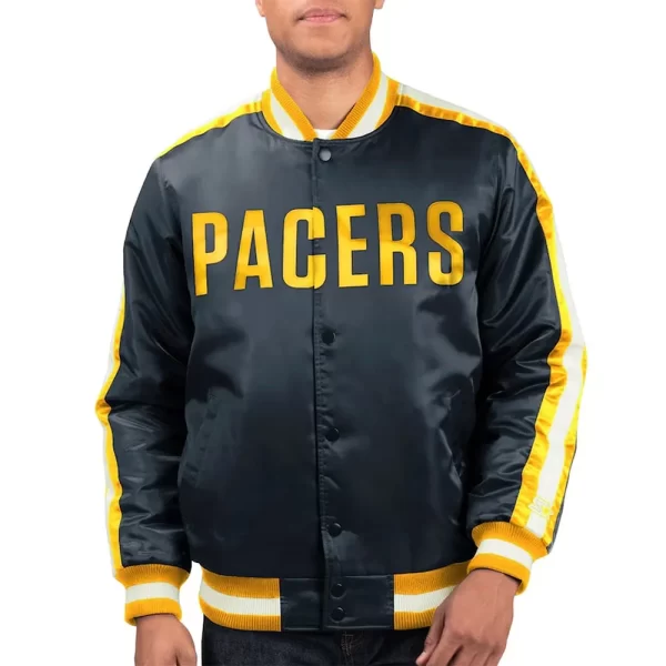 Indiana Pacers The Offensive Navy Varsity Satin Jacket