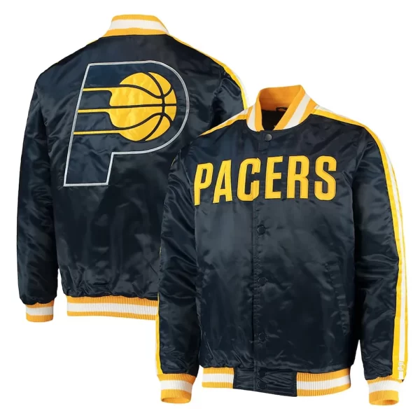 Indiana Pacers The Offensive Navy Varsity Satin Jackets