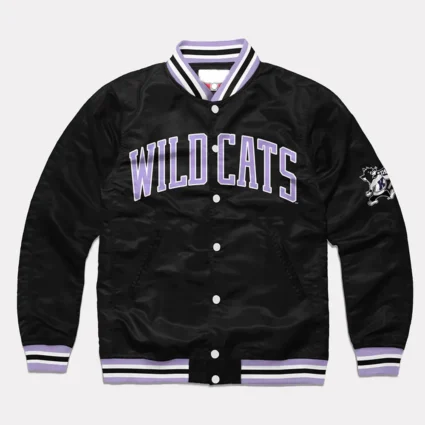 K-State Wildcats Script Black Satin Jacket