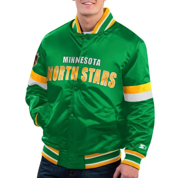 Kelly Green Minnesota North Stars Diveplay Satin Jacket