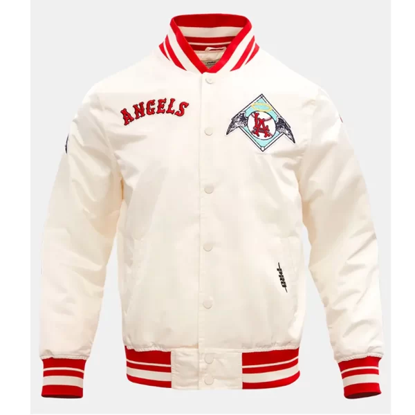 LA Angels Retro Classic Rib Satin Jacket