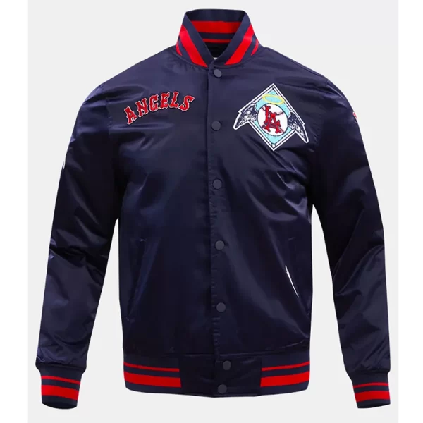 LA Angels Retro Classic Rib Satin Jacket